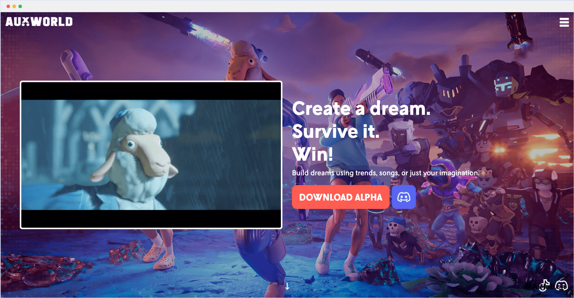 AuxWorld：AI驱动的游戏创建平台