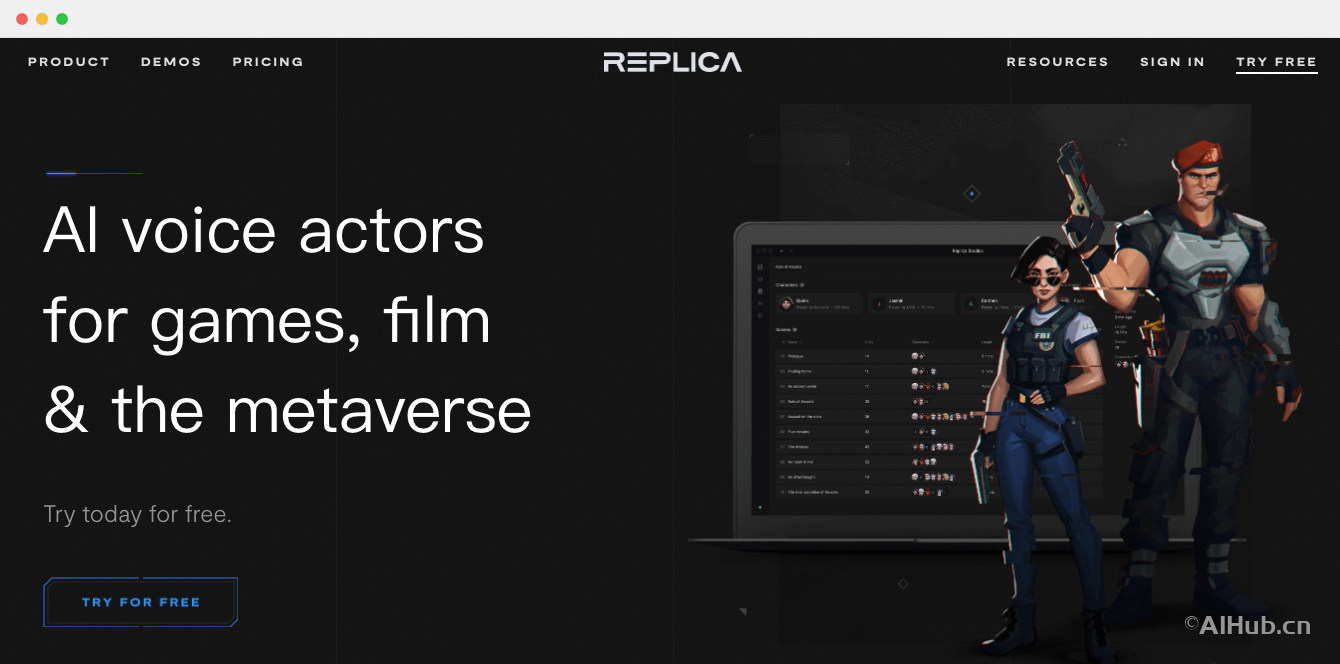Replica-在线游戏/电影AI配音平台