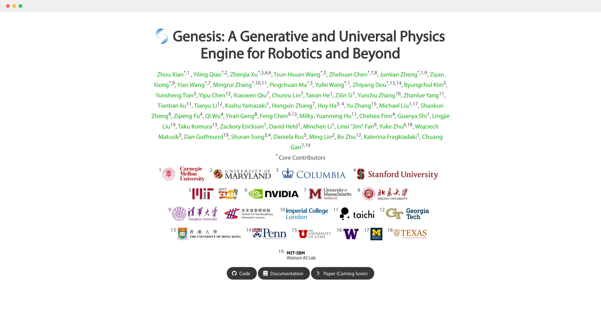 Genesis：生成式物理引擎，一句话生成完整精确的模拟物理世界